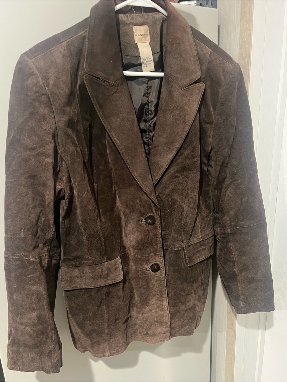 Massini Dark Brown Suede Blazer Jacket